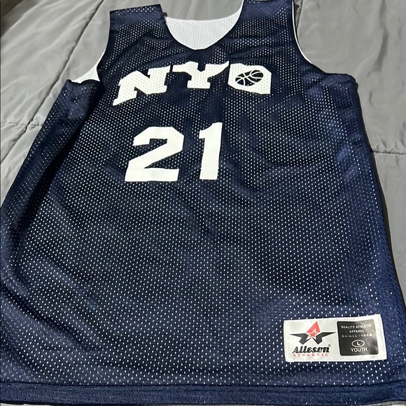 Kids Navy Basketball Jersey - Picture 1 of 8